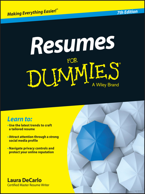 Title details for Resumes for Dummies by Laura DeCarlo - Available